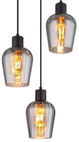 Globo 15627-3 - Lampadario a sospensione con filo RYAN 3xE27/40W/230V diametro 28,5 cm nero