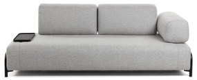 Kave Home - Divano Compo 3 posti grigio chiaro con vassoio piccolo 232 cm
