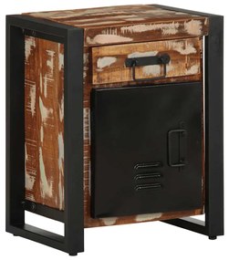 Comodino Multicolore 40x30x50 Cm İn Legno Massello Recupero /