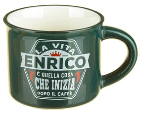 Tazzina caffè con nome Enrico in gres porcellanato