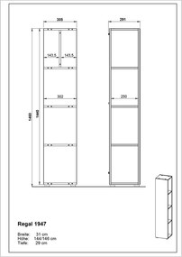 Mobile bagno antracite 31x144 cm Vasio - Germania