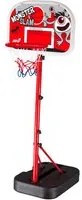 Mini Canestro Basket Portatile per Bambini 32,5x46,5x166 cm con Palla Rosso/Nero