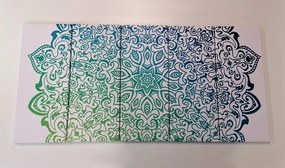 Quadri 5 pezzi – Mandala verde blu