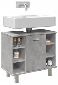 Mobile Da Bagno Grigio Cemento 60x32x53,5 Cm Legno Multistrato /