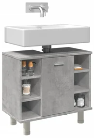 Mobile Da Bagno Grigio Cemento 60x32x53,5 Cm Legno Multistrato /