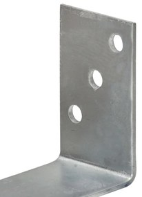 Picchetti per Recinzione 6 pz Argento 8x6x30 cm Acciaio Zincato