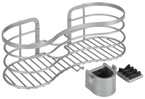 Mensola da bagno in acciaio sospesa in argento Viva! - Metaltex