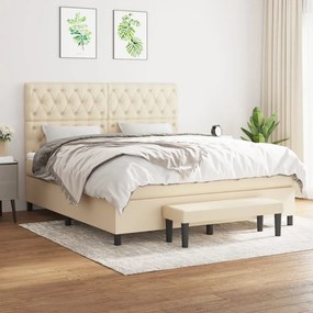 Giroletto A Molle Con Materasso Crema 160x200 Cm İn Tessuto /