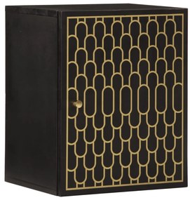 Mobile Da Bagno A Parete 38x33x48 Cm İn Legno Massello Di Mango /