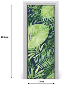 Rivestimento Per Porta Foglie tropicali 75x205 cm