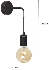 Applique Industrial 1 Luce Multiplo In Acciaio Nero