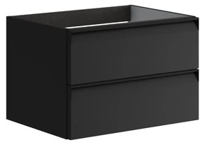 Mobile da bagno sospeso sotto lavabo L 59.5 x H 40 x P 45.5 cm antracite laccato opaco, 2 cassetti VISOBATH Fusion