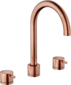 Rubinetto per lavabo getto laminare cristallino TAYRONA rame spazzolato satinato HUBER H 26 cm