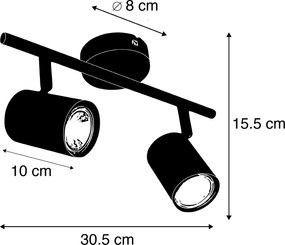 Faretto moderno bianco con 2 lampadine GU10 WiFi regolabili - Jeana