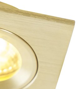 Set di 6 faretti da incasso moderni oro quadrati IP44 - Xena