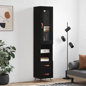 Credenza Nera 34,5x34x180 Cm İn Legno Multistrato /