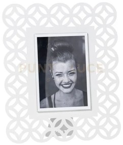 Portafoto di design zen grande bianco marmo in ferro e polimetilmet...