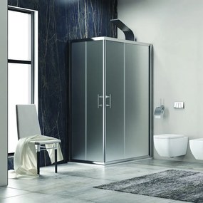 Kamalu - Box doccia 140x100 cm angolare cristallo satinato modello KF1000