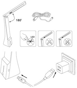 Eglo 97045 - Lampada LED da tavolo LA SECA 1xLED/1,8W/230V nero