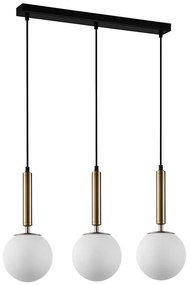 ITALUX PND-2324-3L GD+OPA - Lampadario a sospensione con filo RAVENA 3xE27/10W/230V nero/oro
