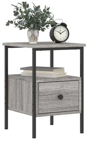 Comodini 2pz grigio sonoma 34x36x50 cm in legno multistrato
