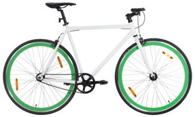Bicicletta A Scatto Fisso Bianca E Verde 700c 59 Cm /