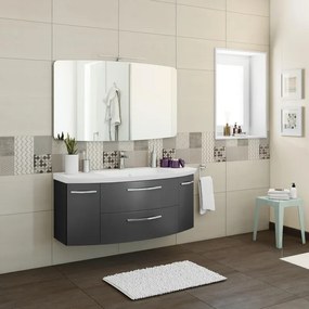 Mobile sottolavabo e lavabo Cassca per vasca centrale grigio ferro L 119 x H 48 x P 47 cm, 2 ante 2 cassetti