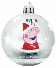 Palla di Natale Peppa Pig Cosy corner Argentato 10 Unità Plastica (Ø 6 cm)