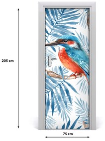 Sticker porta Uccelli e foglie 75x205 cm