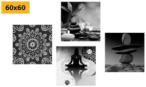Set di quadri – Armonia Feng Shui in bianco e nero
