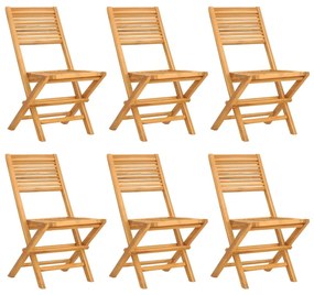 Sedie da giardino pieghevoli 6pz 47x62x90cm legno massello teak