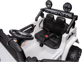 Macchina Elettrica per Bambini Fuoristrada Toyota Fj Cruiser 12V Telecomando Ruote in Gomma e Sedile in Pelle Bianco...