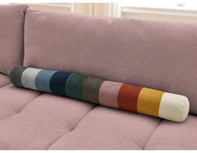 Divano angolare rosa allungabile e con contenitore (penisola a sinistra/a L) con rivestimento in ciniglia Fuji – Bobochic Paris