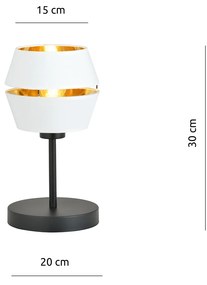 Lampada Da Tavolo Contemporanea 1 Luce Bellerofonte In Metallo Bianco E Oro