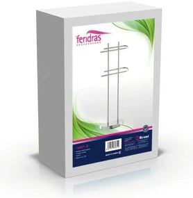 Piantana Portasciugamani in Acciaio Cromato con due Bracci H 89 cm