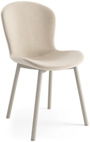 FIORA Beige (tessuto Apia 453) / telaio beige-grigio (Cashmere) - MODERNA SEDIA IMBOTTITA CINIGLIA PER SALONE/SALA DA PRANZO