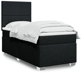 Giroletto A Molle Con Materasso Nero 90x200 Cm İn Tessuto /