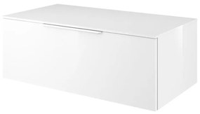 Mobile da bagno sotto lavabo Neo bianco laccato lucido L 90 x H 33 x P 48 cm 1 cassetto, lavabo non incluso