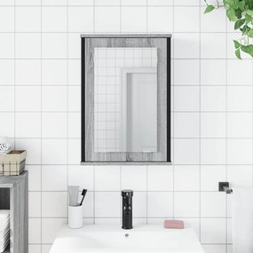 Mobile specchio da bagno grigio sonoma 42x12x60 cm multistrato