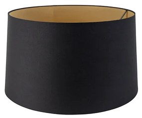 Paralume in cotone nero 45/50/28 con interno dorato