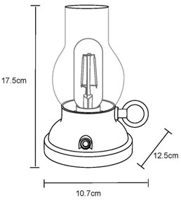 Globo 58016A - Lampada da tavolo LED dimmerabile PETRO 1W/3,7V 1200mAh antracite