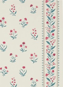 Nina Campbell Carta da parati Petit Dapuri - Blue/ Red