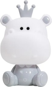 ONLI - Lampada notturna dimmerabile per bambini PUPPIES LED/3W/230V 25 cm ippopotamo/grigio