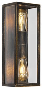 Applique da parete vintage oro antico 38 cm 2 luci IP44 - Charlois