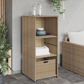 Armadietto Portaoggetti Giardino Beige 50x55x115cm Polyrattan /