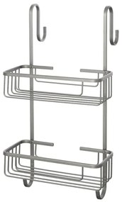 Mensola doccia portaoggetti rettangolare con ganci in acciaio canna di fucile