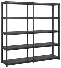 Scaffale A 5 Ripiani Nero 170x40x185 Cm İn Plastica /