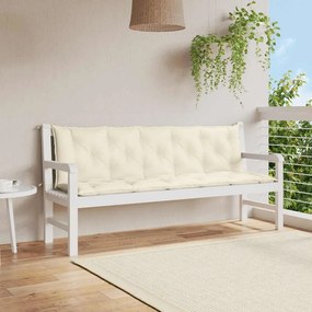 Cuscino Per Panca Bianco Crema 180x(50+50)x7 Cm Tessuto Oxford /