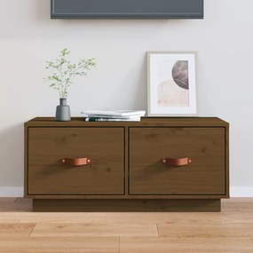 Mobile Porta Tv Ambra 80x34x35 Cm İn Legno Massello Di Pino /