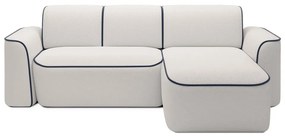 Divano angolare blu/color crema (con penisola a destra/con chaise lounge) e rivestimento in bouclé Ume – ELTAP